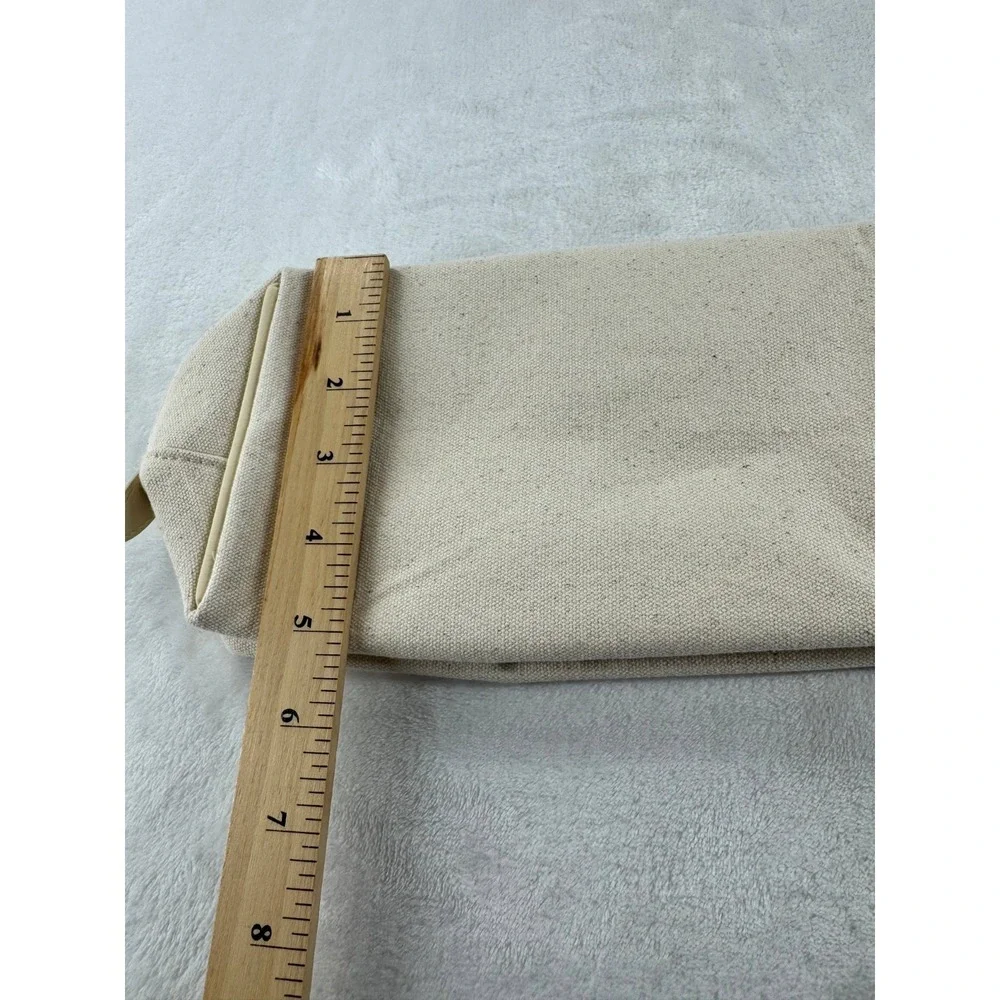 Burberry‎ Cosmetic Toiletry Pouch Ivory Embossed Logo Canvas Zipper Clutch Bag